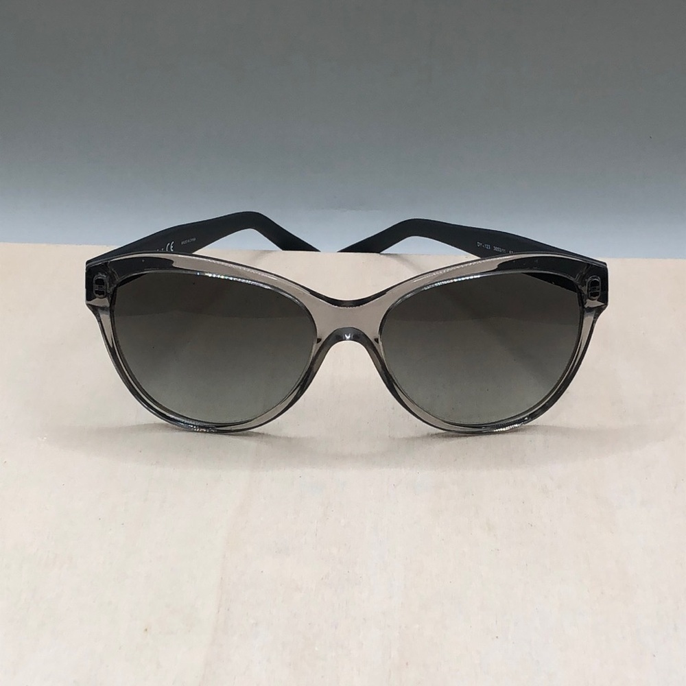DKNY DY 4123 Sunglasses Sheer Crystal Gray Black Gradient Cat Eye Style-Trendy